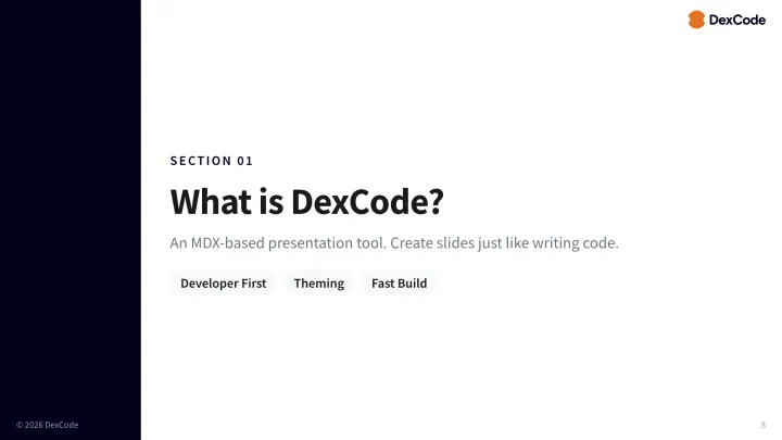 Section left aligned slide