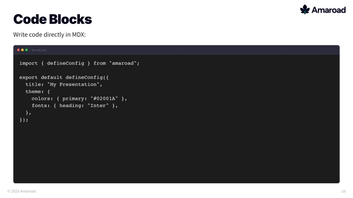 Code example slide