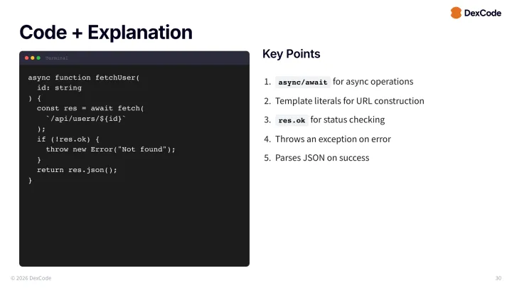 Code explanation slide