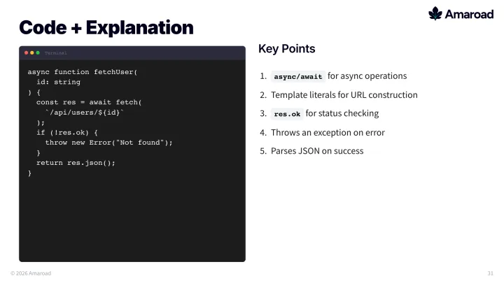 Code explanation slide