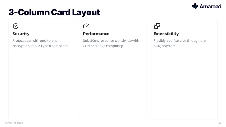 Card grid slide