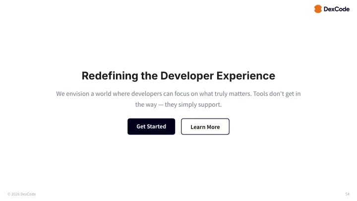 Centered heading slide