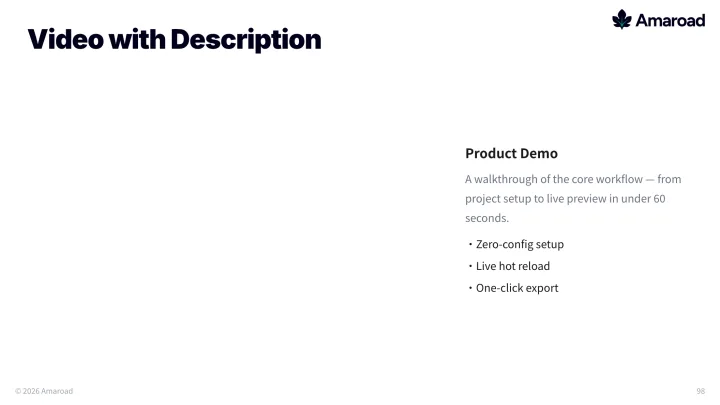 Video with description slide