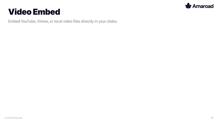 Video embed slide