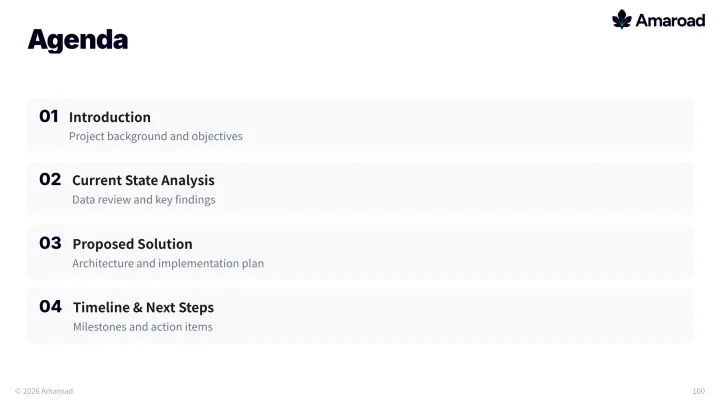 Agenda slide